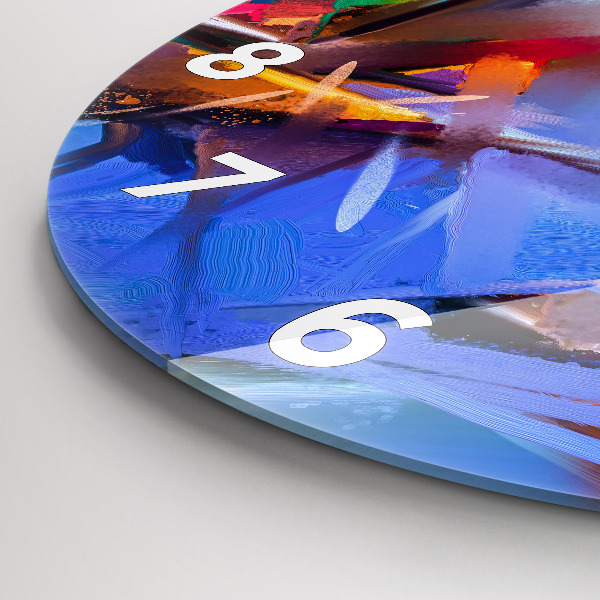 Round glass wall clock Seascape