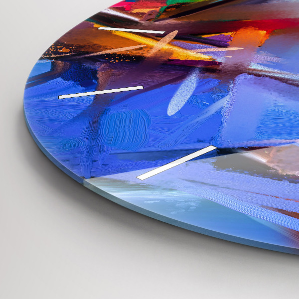 Round glass wall clock Seascape