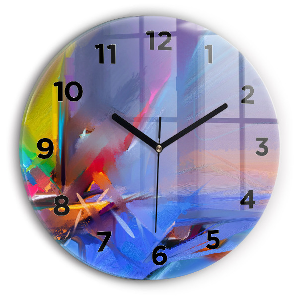 Round glass wall clock Seascape