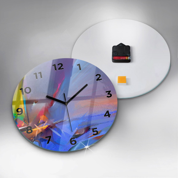 Round glass wall clock Seascape