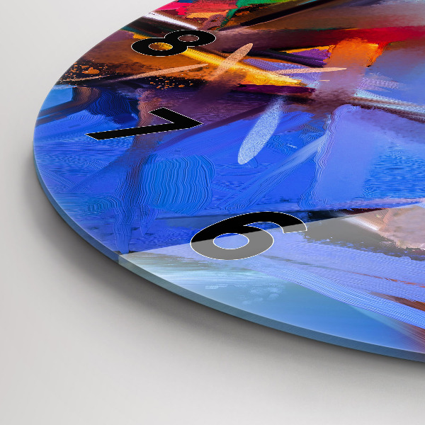 Round glass wall clock Seascape