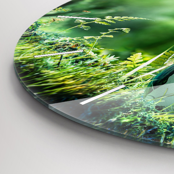 Round glass wall clock Globe