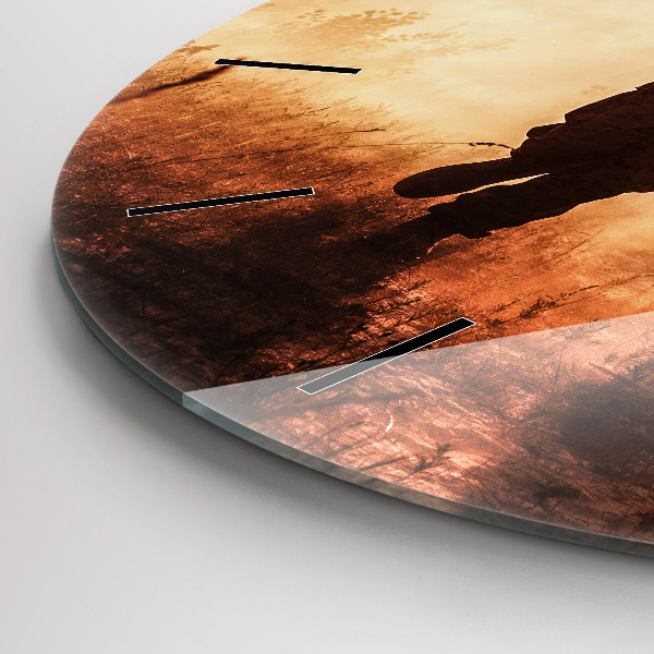 Round glass wall clock Soldiers
