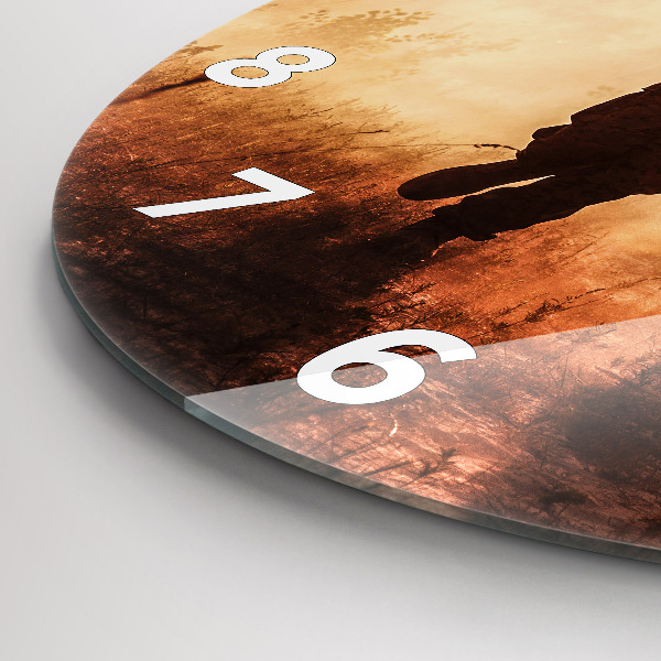 Round glass wall clock Soldiers