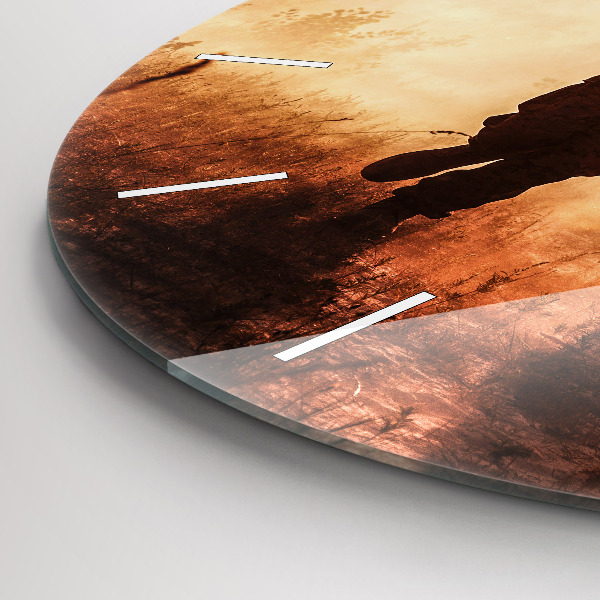Round glass wall clock Soldiers