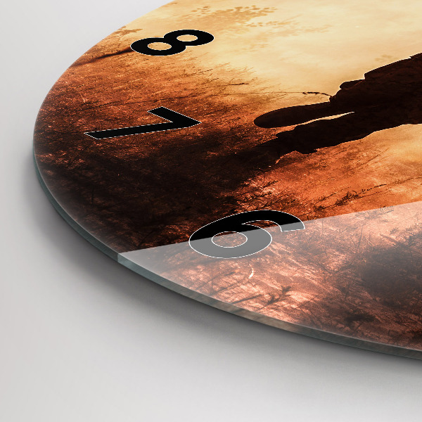 Round glass wall clock Soldiers