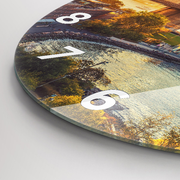 Round glass wall clock New York Manhattan