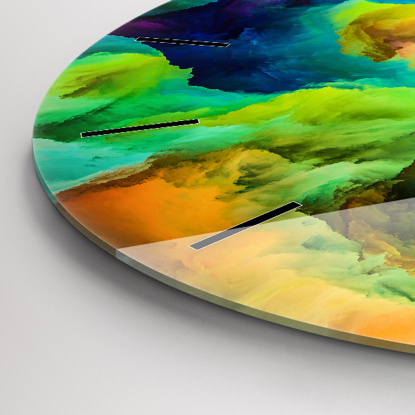 Round glass wall clock Fractal Texture