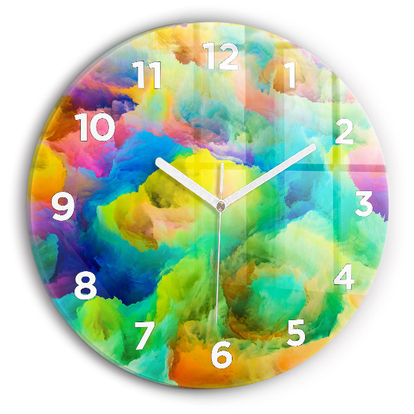 Round glass wall clock Fractal Texture