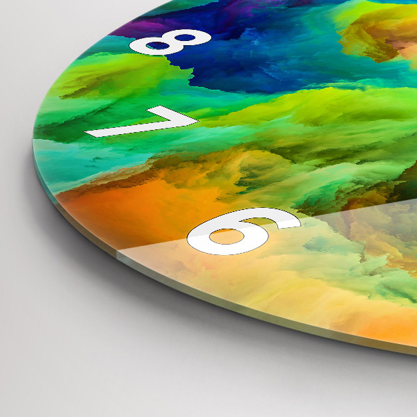 Round glass wall clock Fractal Texture