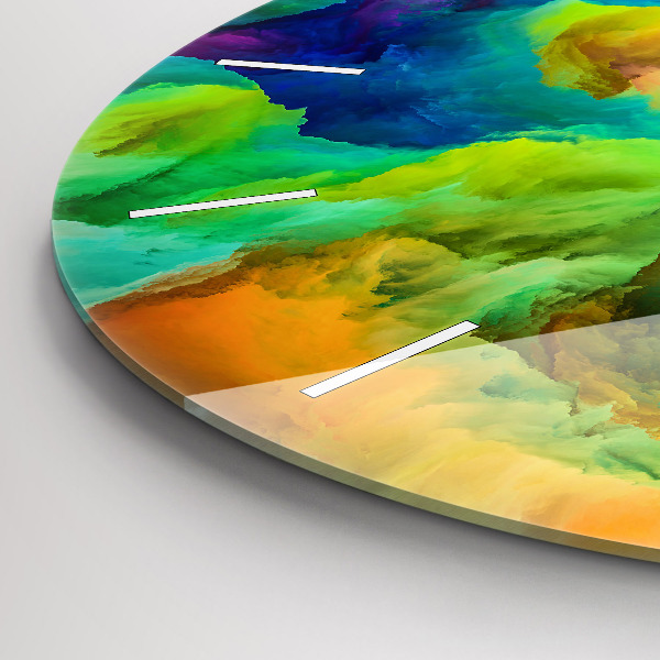 Round glass wall clock Fractal Texture