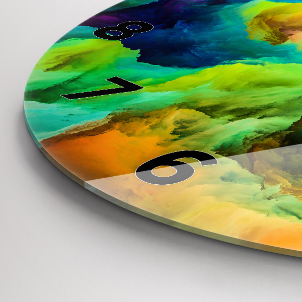 Round glass wall clock Fractal Texture
