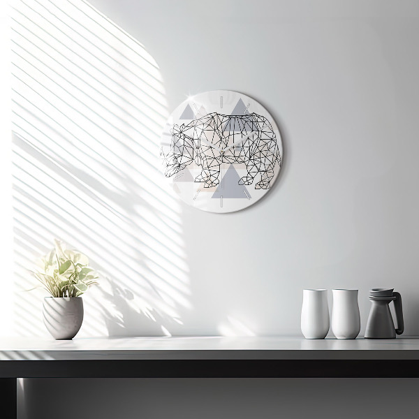 Round glass wall clock Geometric Pattern