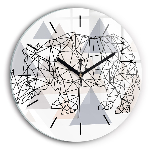 Round glass wall clock Geometric Pattern