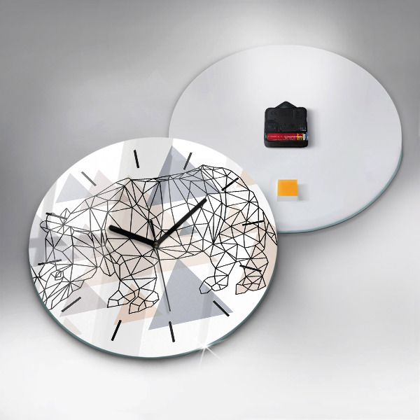 Round glass wall clock Geometric Pattern