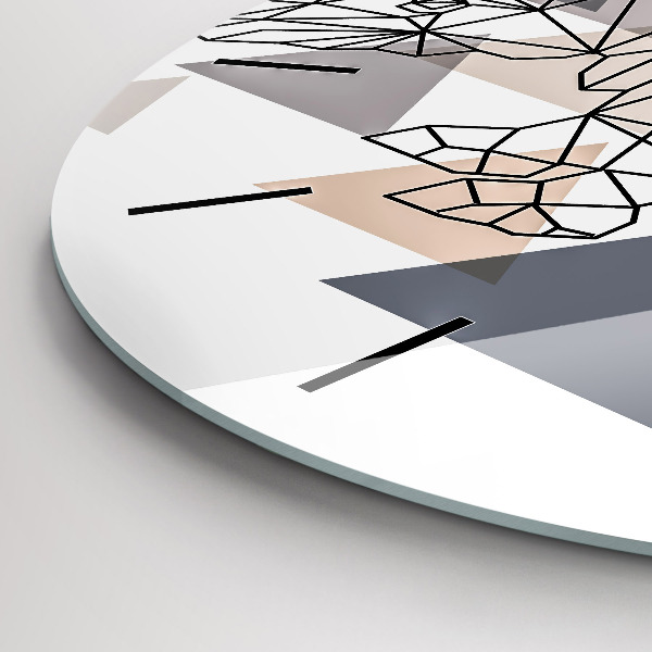Round glass wall clock Geometric Pattern