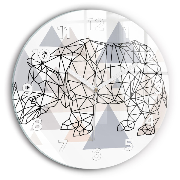 Round glass wall clock Geometric Pattern