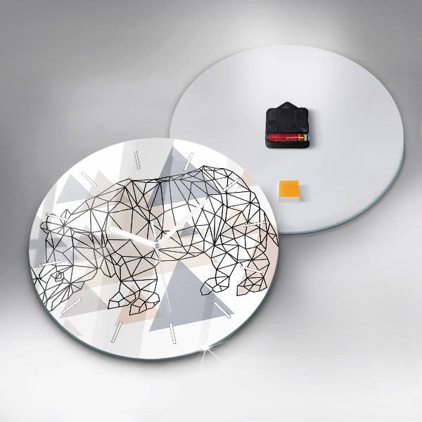 Round glass wall clock Geometric Pattern
