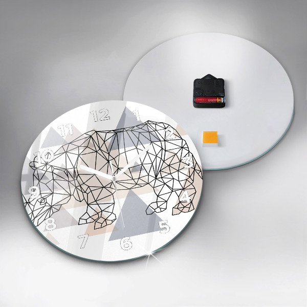 Round glass wall clock Geometric Pattern