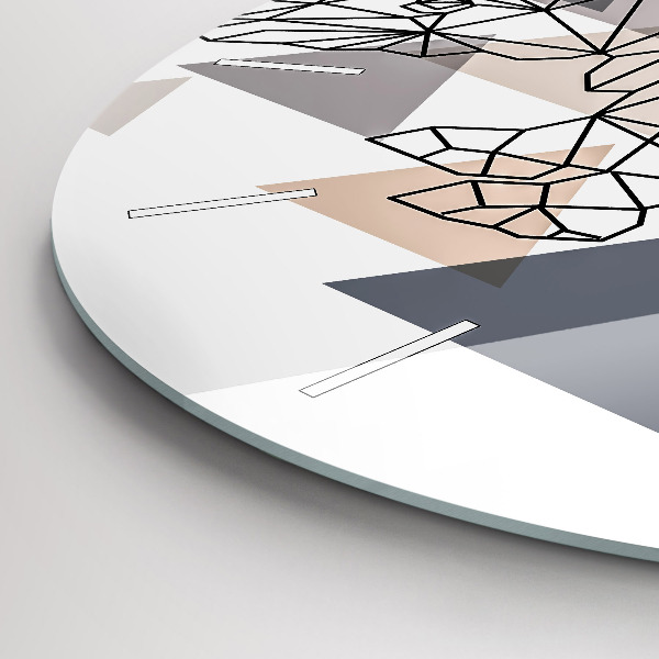Round glass wall clock Geometric Pattern