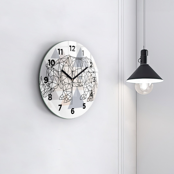 Round glass wall clock Geometric Pattern