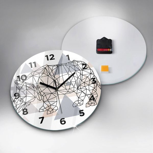 Round glass wall clock Geometric Pattern