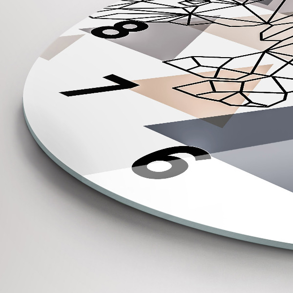Round glass wall clock Geometric Pattern