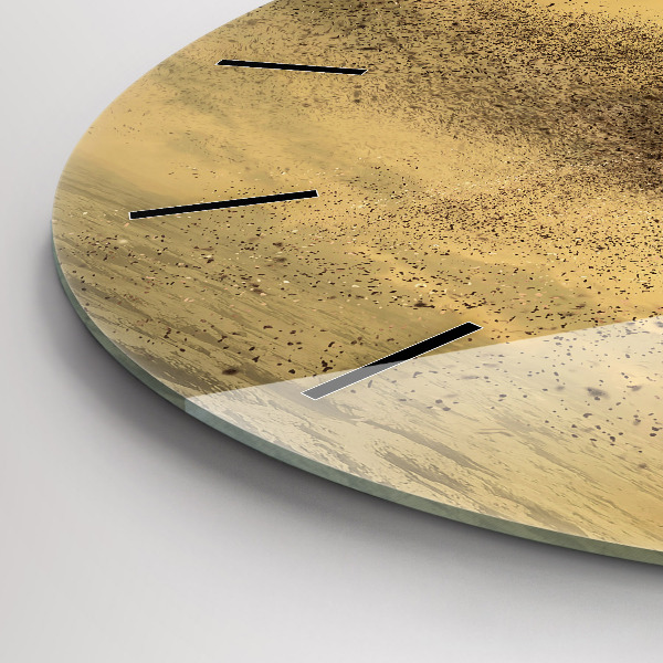 Round glass wall clock Woman in figure