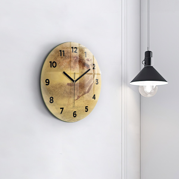 Round glass wall clock Woman in figure