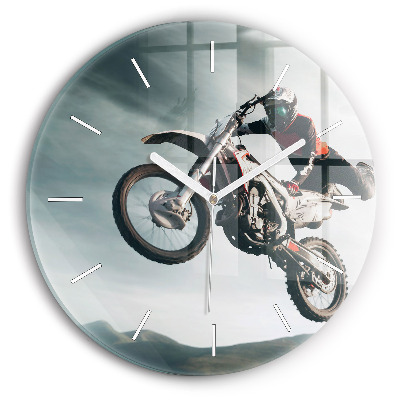 Round glass wall clock Motor Style Adrenaline