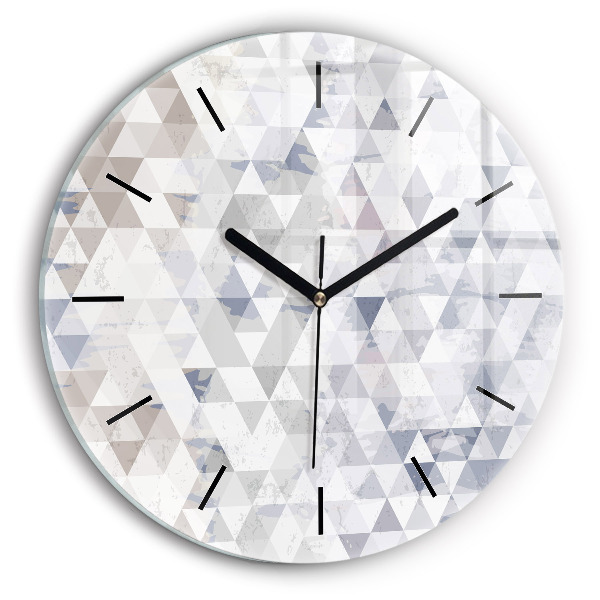 Round glass wall clock Geometric pattern