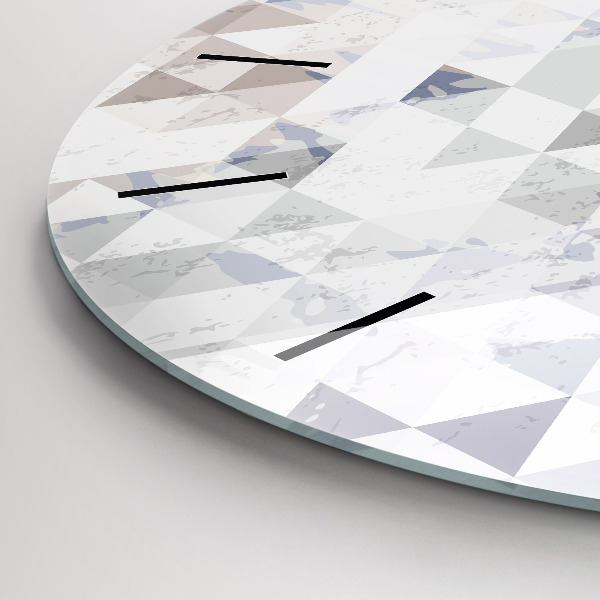 Round glass wall clock Geometric pattern