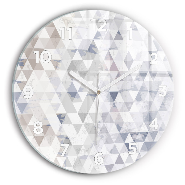 Round glass wall clock Geometric pattern