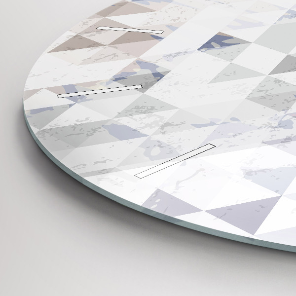Round glass wall clock Geometric pattern