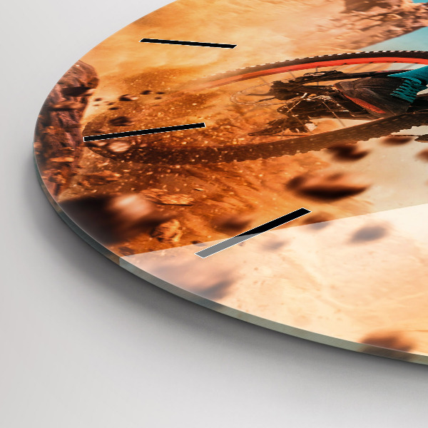 Round glass wall clock Stuntman and adrenaline