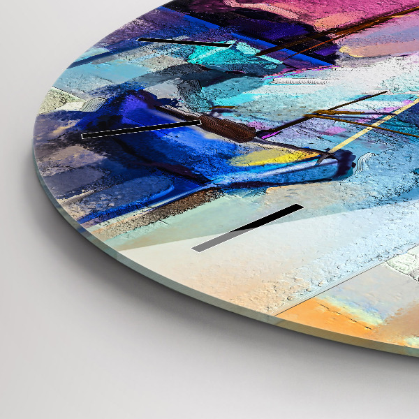 Round glass wall clock Seascape