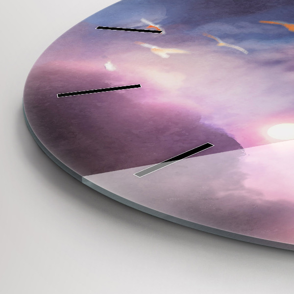 Round glass wall clock Boy with wings