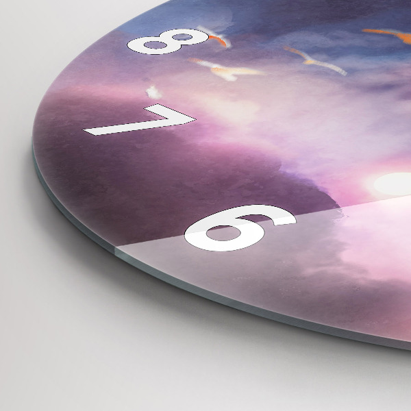 Round glass wall clock Boy with wings