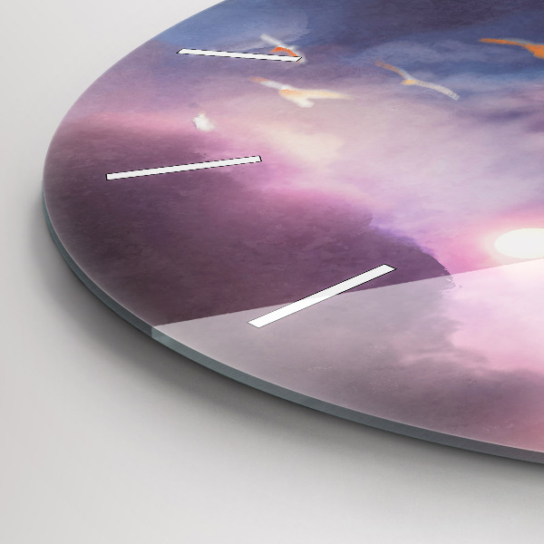 Round glass wall clock Boy with wings