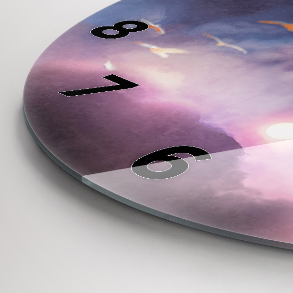 Round glass wall clock Boy with wings