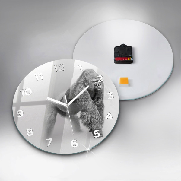 Round glass wall clock Animal Art Collection