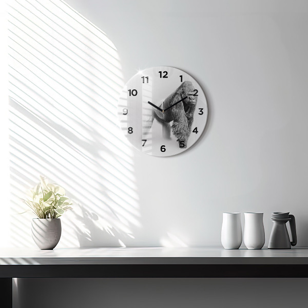 Round glass wall clock Animal Art Collection