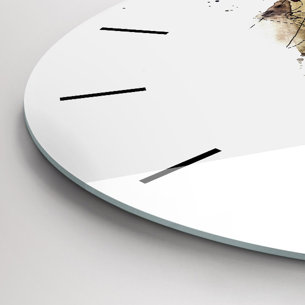 Round glass wall clock Abstract view