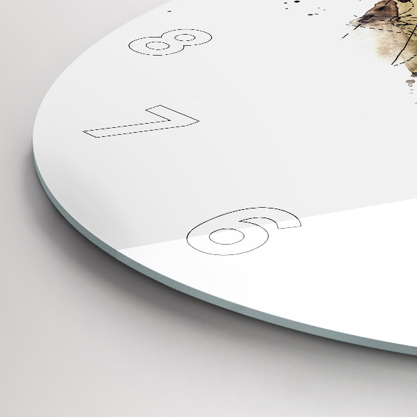 Round glass wall clock Abstract view