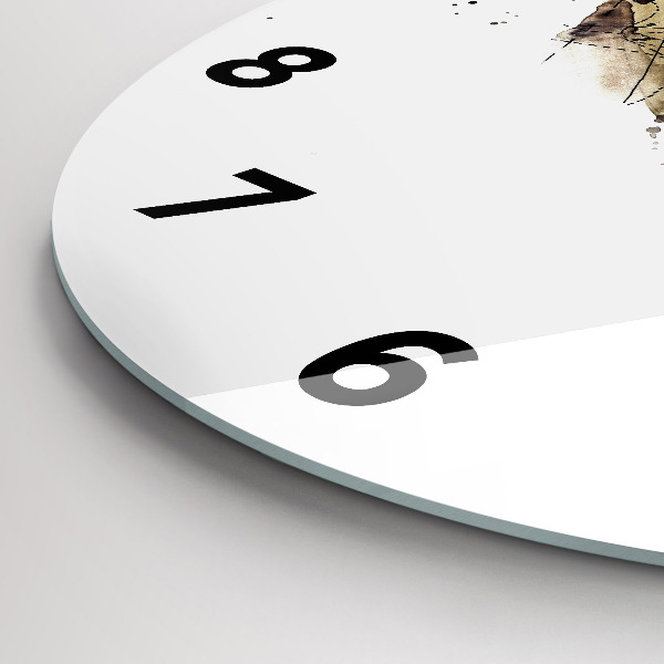 Round glass wall clock Abstract view