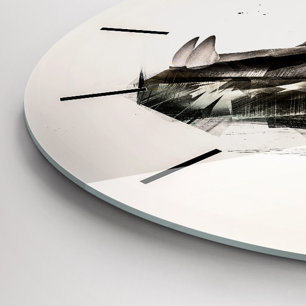 Round glass wall clock painted portrait of a tiger