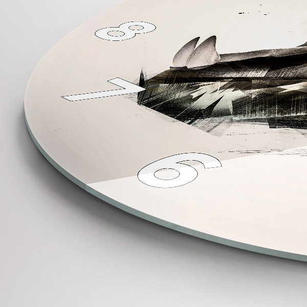 Round glass wall clock painted portrait of a tiger