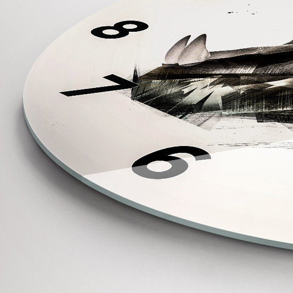 Round glass wall clock painted portrait of a tiger