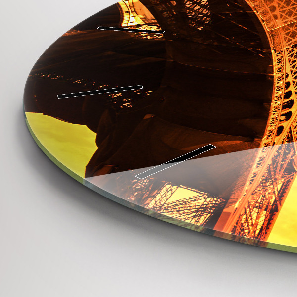 Round glass wall clock The Eiffel Tower in Paris
