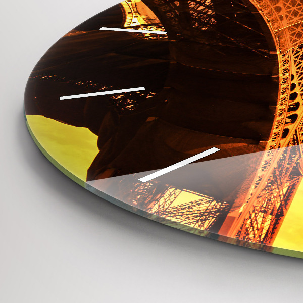 Round glass wall clock The Eiffel Tower in Paris